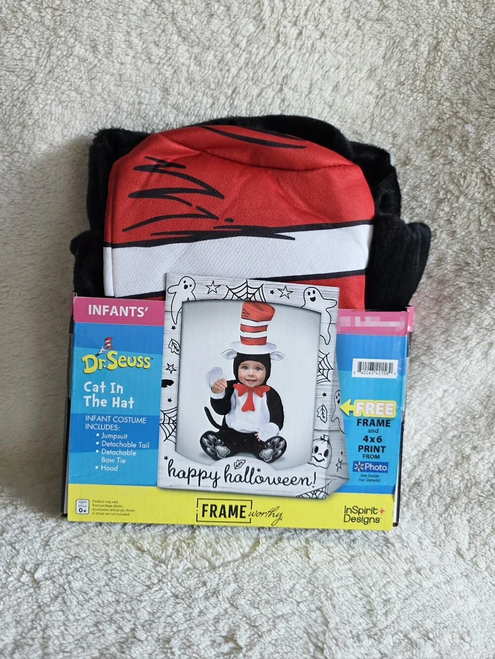 New Dr. Seuss Cat In The Hat Infants' Halloween Costume, 0, 6, 12, 18m Jumpsuit